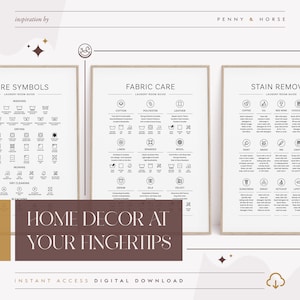 Tvättrumsinredningstryckset: Guide till tygvård (digital nedladdning)