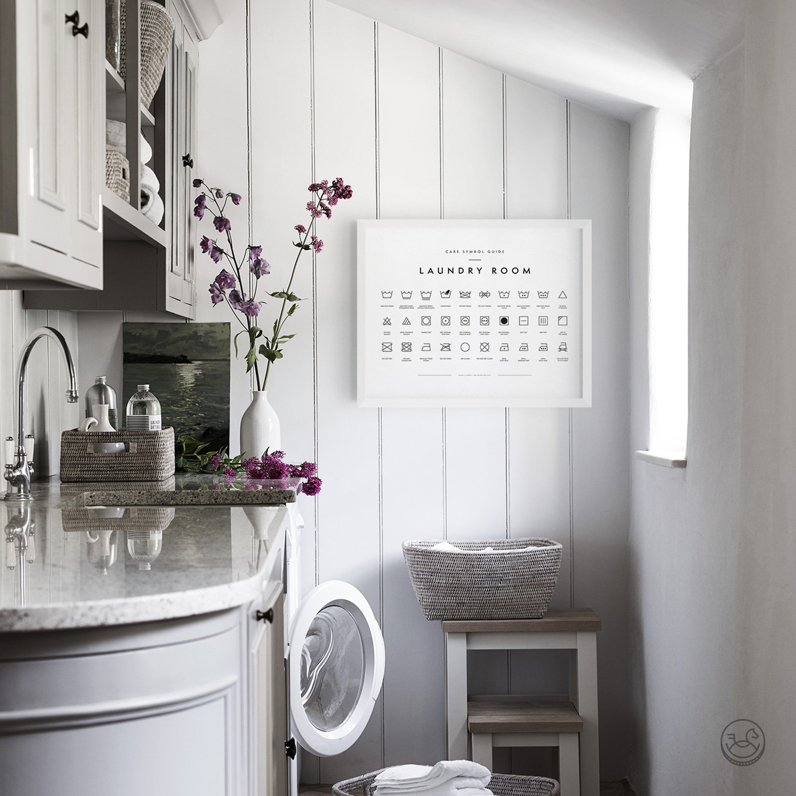 Laundry Room Symbols Print, Printable Art, Laundry Wall Decor, Laundry ...