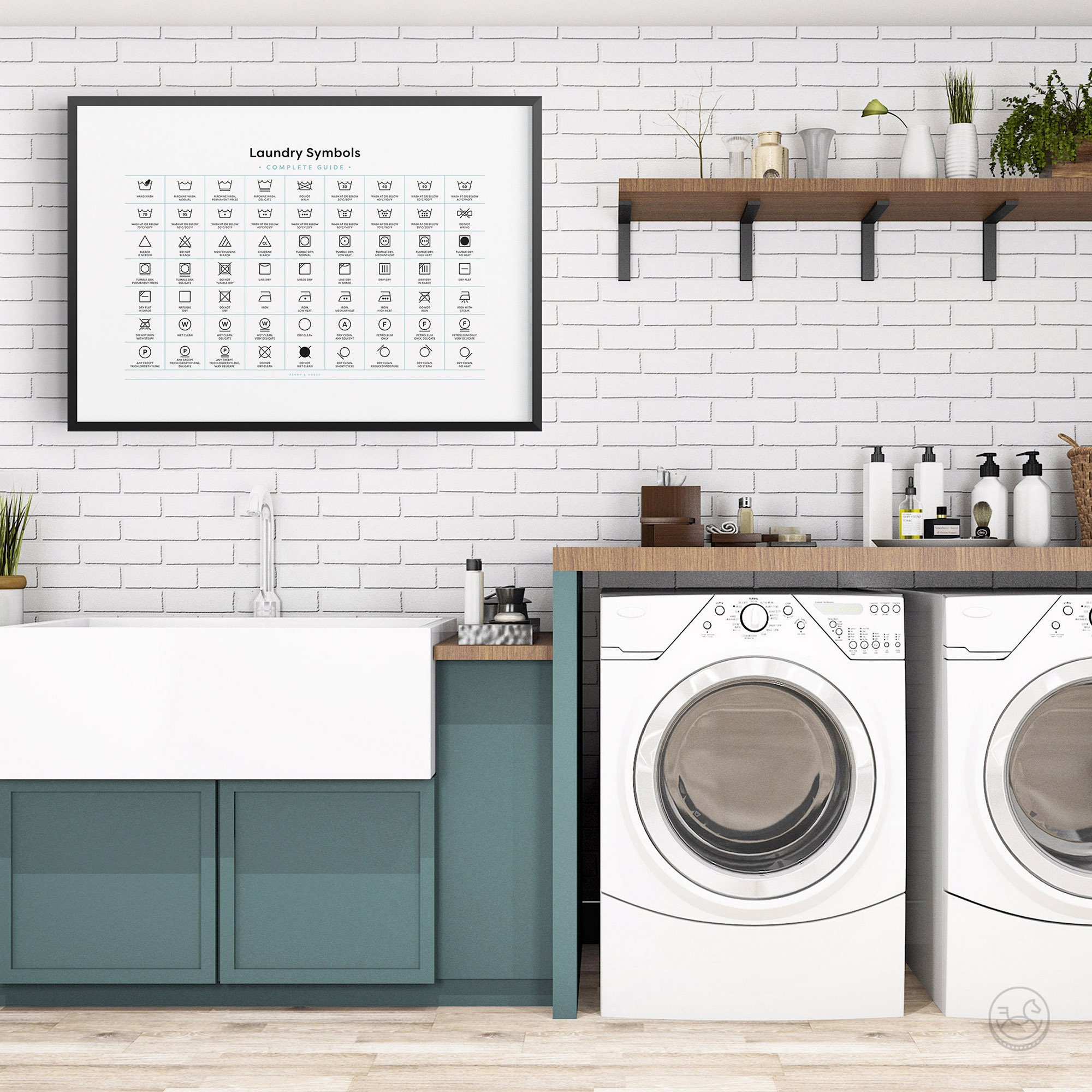 Laundry Room Complete Symbols Guide, Printable Art, Laundry Wall Art ...