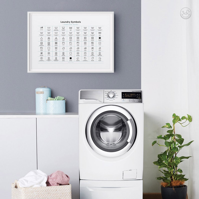 Laundry Room Complete Symbols Guide, Printable Art, Laundry Wall Art ...