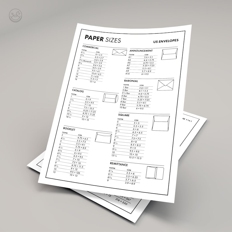 Paper Size Reference Guide: US, Canada, ISO (digital Download) - Etsy