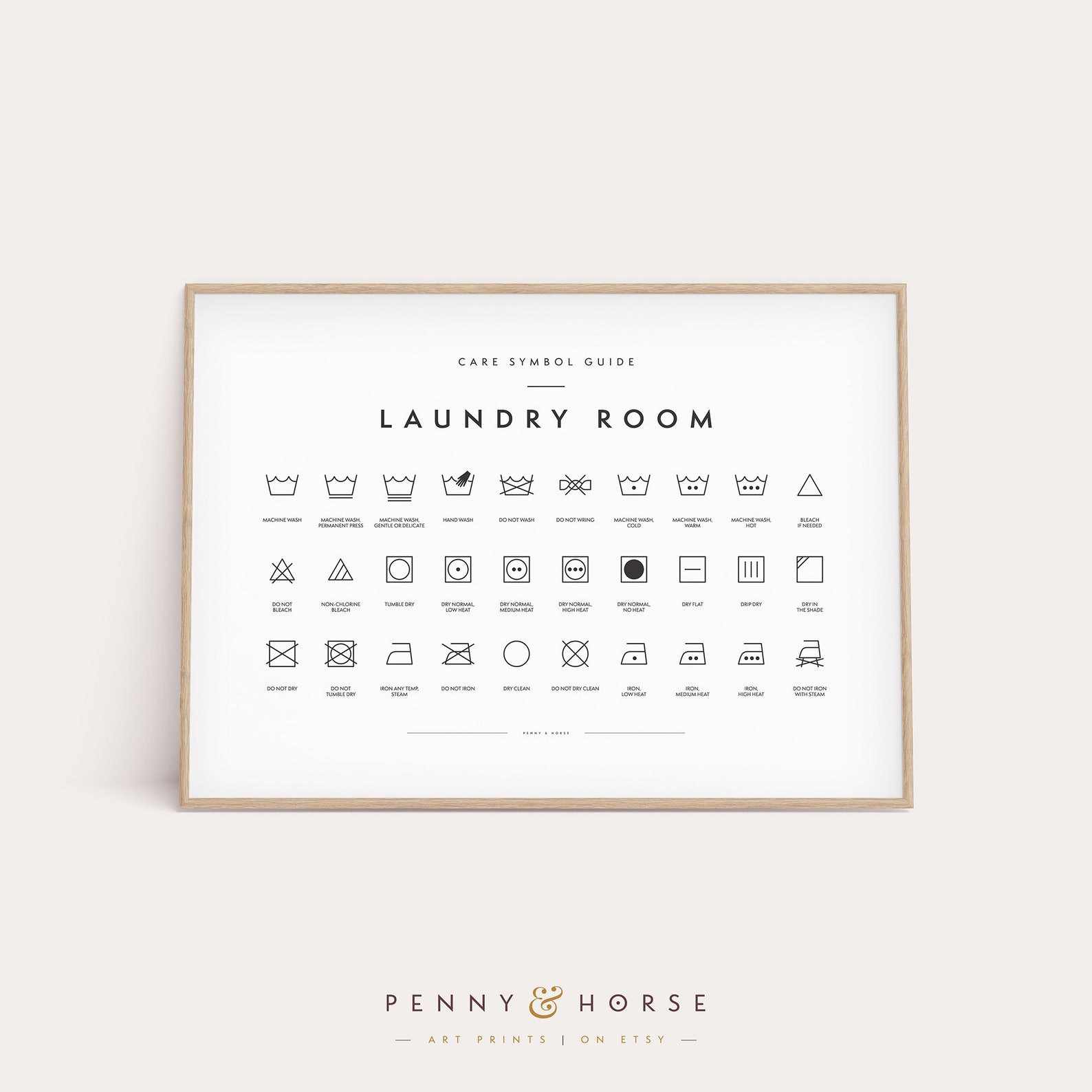 Laundry Room Symbols Print, Printable Art, Laundry Wall Decor, Laundry ...