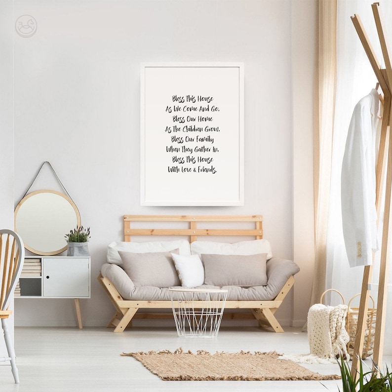 Bless This House Script Print Home Blessing Sign Blessing Etsy UK