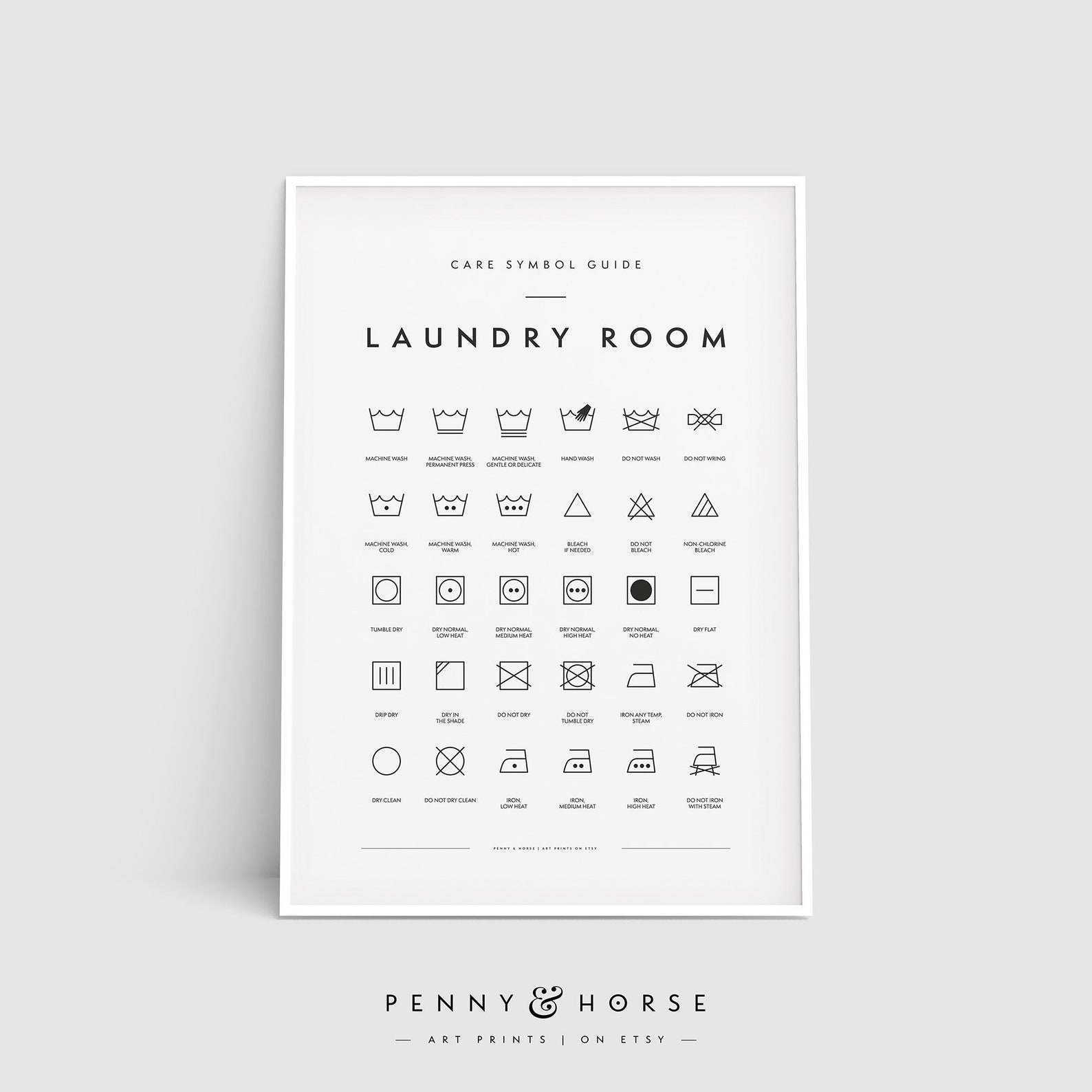 Laundry Room Symbols Print Printable Art Laundry Wall Decor - Etsy
