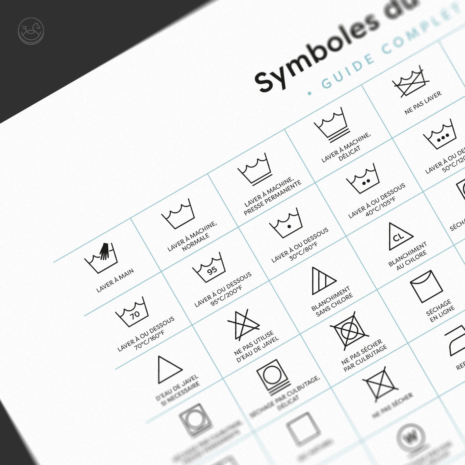 French Laundry Room Complete Symbols Guide Symboles Du Linge Etsy