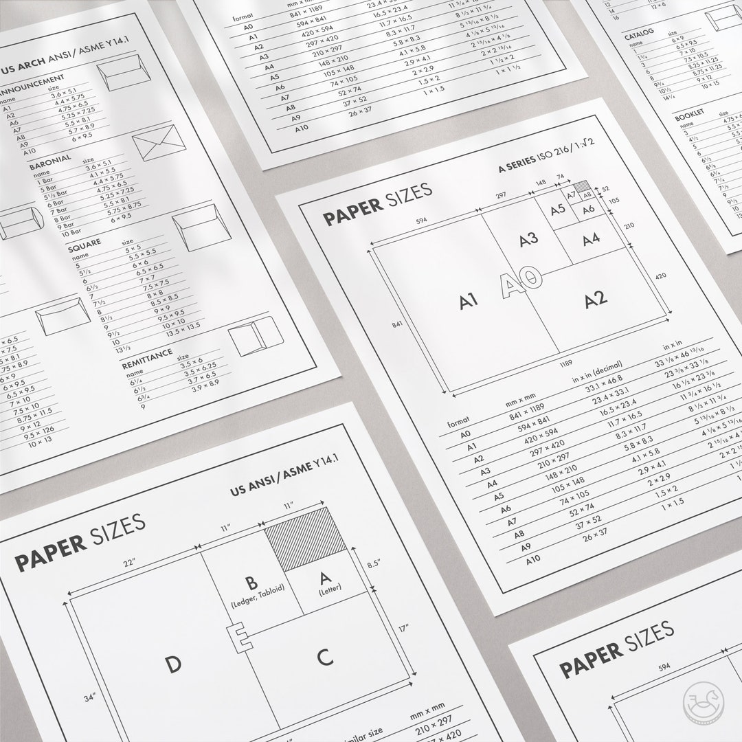 Paper Size Reference PDF Sheets, Common Paper Envelope Sizes, ISO 216