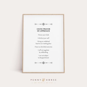 Celtic Prayer of Approach Print, Vow of Friendship, Irish Blessing Prayer, Wall Art Gift, Irish Home Decor, Celtic Poem Printable Gift