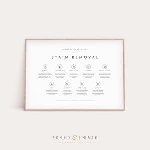 Impresión para quitar manchas del lavadero, arte imprimible, decoración de pared para el lavadero, guía para el lavadero, cuidado de la ropa, arte para el lavadero, arte para la lavandería, luz