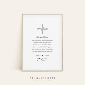 St Brigid&#39;s Blessing, Irish Home Blessing Print, Irish House Prayer Art, St Brigit Cross, Celtic Quote, Printable Gift, Irish Wall Decor