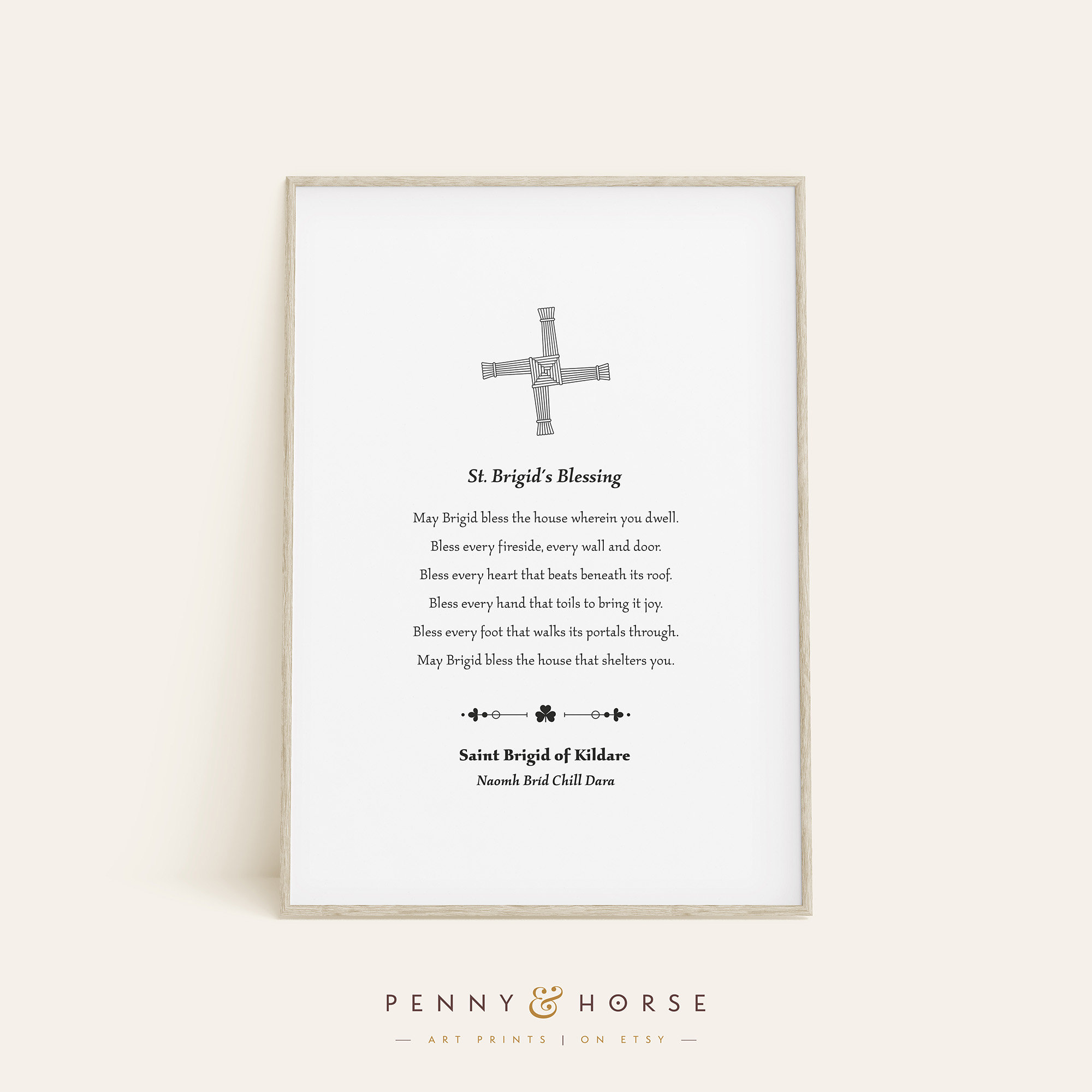 St Brigid's Blessing, Irish Home Blessing Print, Irish House Prayer Art, St Brigit Cross, Celtic Quote, Printable Gift, Irish Wall Decor