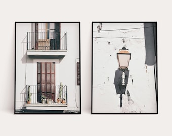 Architecture Detail Print Set, Printable Wall Art, Photography, Balcony Print Set, Wall Decor, Digital Download, Mediterranean Decor