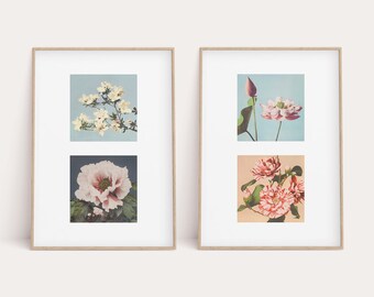 Vintage Floral Print Set: Antique Flower Wall Decor (Digital Download)