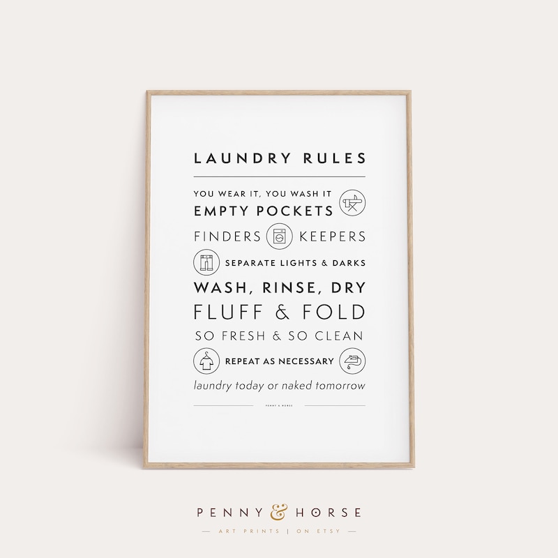 Laundry Room Rules - Etsy