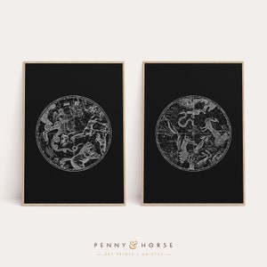Konstellation Druck Set, Vintage, Süd - nördlichen Hemisphäre, digitaler Download, 2, Astronomie Druck, Astrologie, druckbare