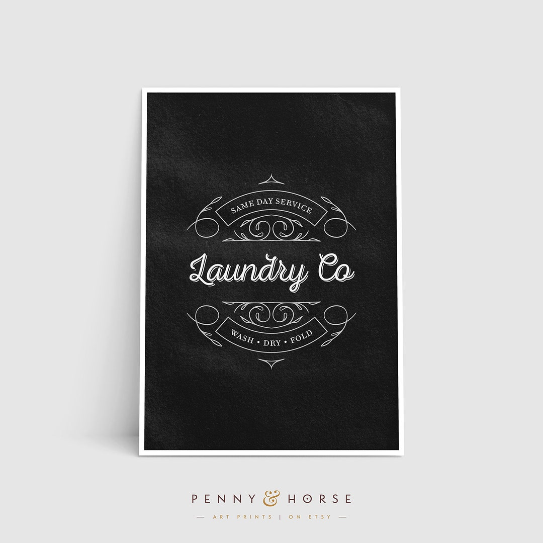 Laundry Chalkboard Wall Art Vintage Laundry Print Laundry Etsy UK