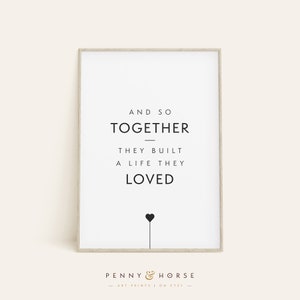 Together They Built a Life Modern Type Print, Life They Loved Wall Art, Bedroom Wall Decor, Couples Gift Idea, Anniversary Printable Art