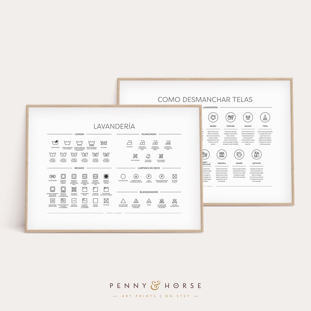 Spanish Laundry Room 2 Print Set Symbols/stains Guide Etsy Singapore