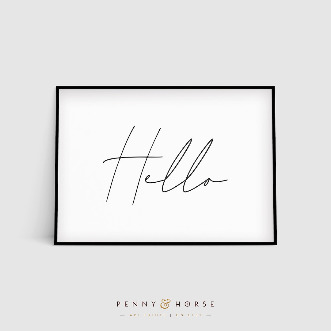 Hello Modern Art Print, Printable Art, Minimalist Typography Print ...