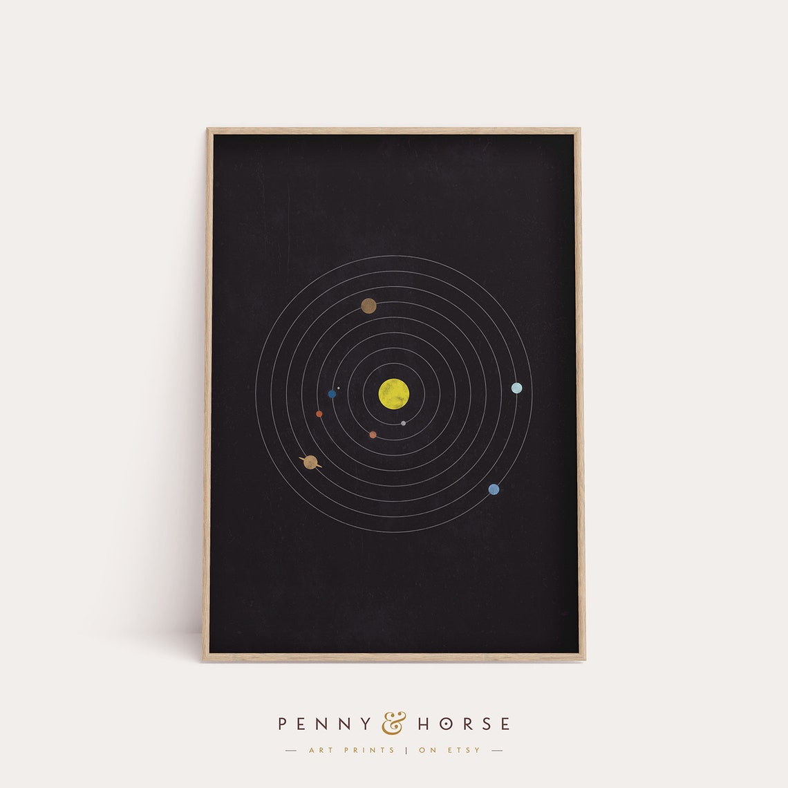 Solar System Art Print, Astronomy Wall Art, Minimal, Vintage Art Print ...