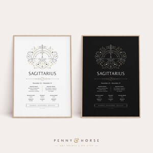 Sagittarius Ornate Zodiac Print, Sagittarius Zodiac Gift, Zodiac Art Print, Zodiac Wall Decor, Zodiac Explained, Astrology Digital Print