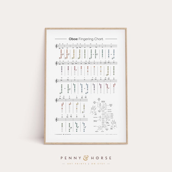 Oboe Fingering Chart Notes Diagram Fingering Positions Etsy