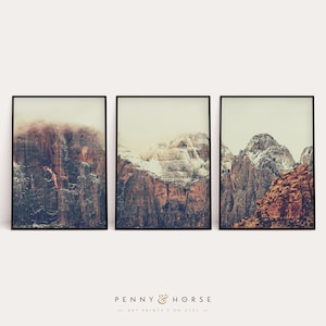 Mountain Range Print Set: Modern Landscape Wall Art (Digital Download)