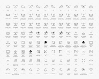 Laundry Symbols SVG Vector Bundle, Wash Label Icons svg, Laundry Icons svg, Washing Guide, Laundry Guide, svg, eps, png, Commercial License