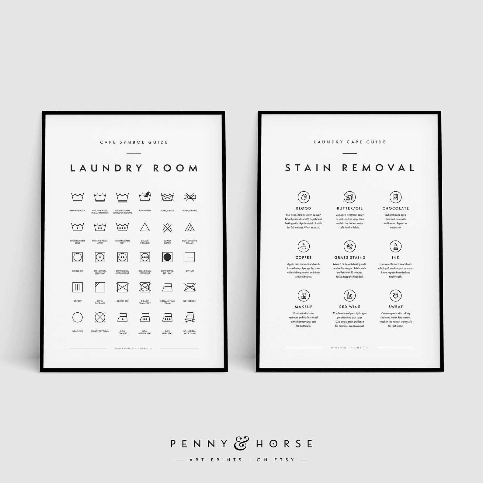 Laundry Room 2 Print Set Printable Art Laundry Wall Decor Etsy
