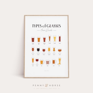 Biergläser Poster, Arten von Biergläsern Druck, Mann Höhlenkunst, Bar Poster, Biergläser Geschenk, Bier Diagramm, Wohnheim Zimmer Kunst, Schlafzimmer Dekor
