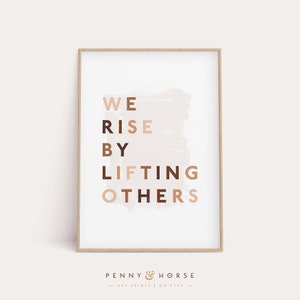 We Rise By Lifting Others Print, Diversity Modern Print, Classroom Poster, Against Racism, Motivational Art, Home Decor, Digital Download