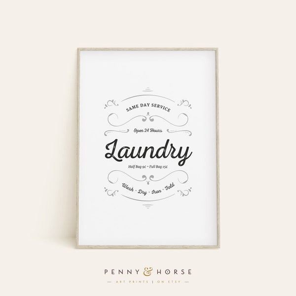 Laundry Wall Decor, Vintage Laundry Print, Printable Art, Laundry Wall Art, Laundry Print, Vintage Typography Print, Laundry Sign