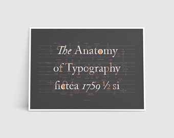 The Anatomy of Typography Poster, Font Design, Typography Terms, Type Poster, Lettering Style, Graphic Designer Gift, Studio Printable Art