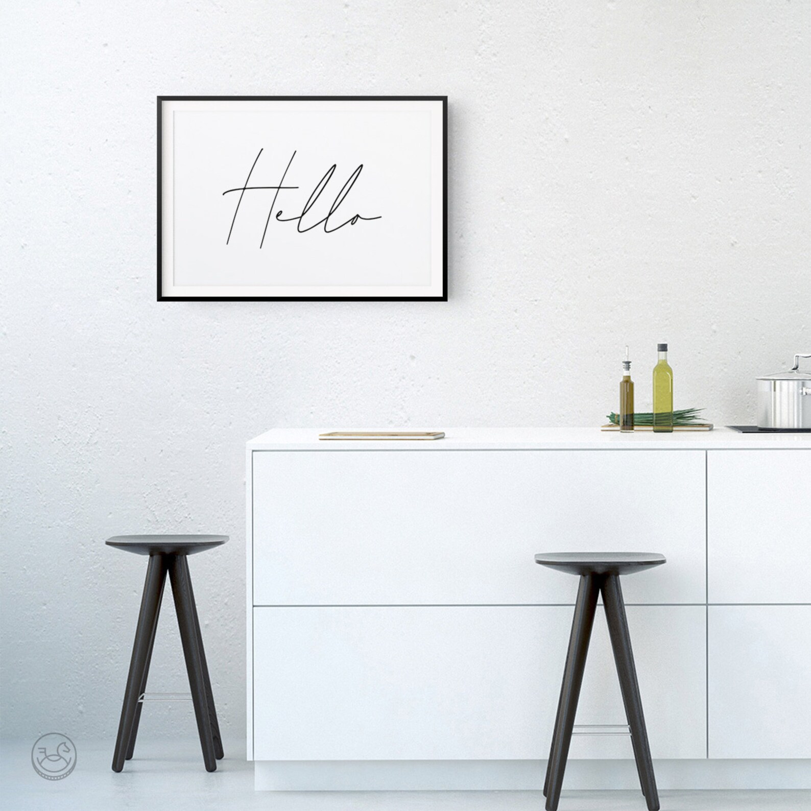 Hello Modern Art Print Printable Art Minimalist Typography - Etsy