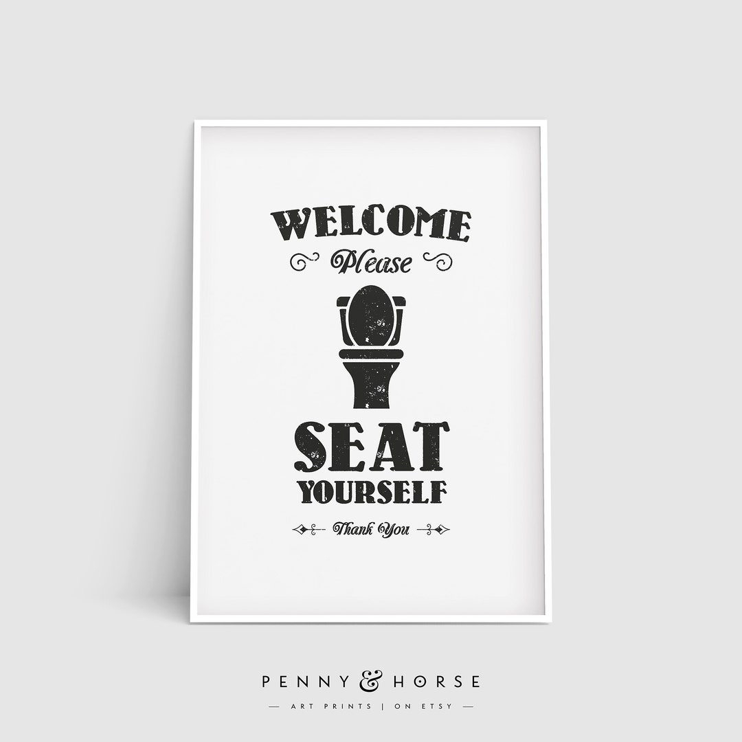 Funny Bathroom Wall Decor, Printable Art, Kids Bathroom Decor, Please ...