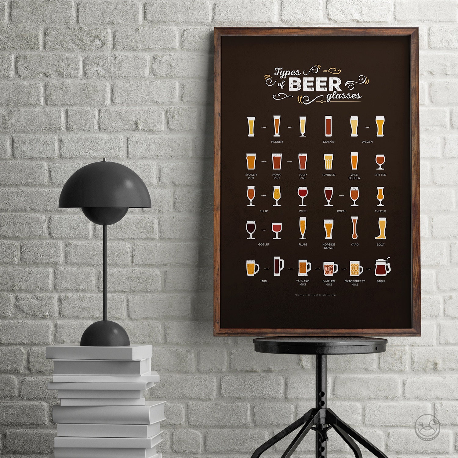 Beer Glasses Poster Types of Beer Glasses Print Man Cave Etsy UK