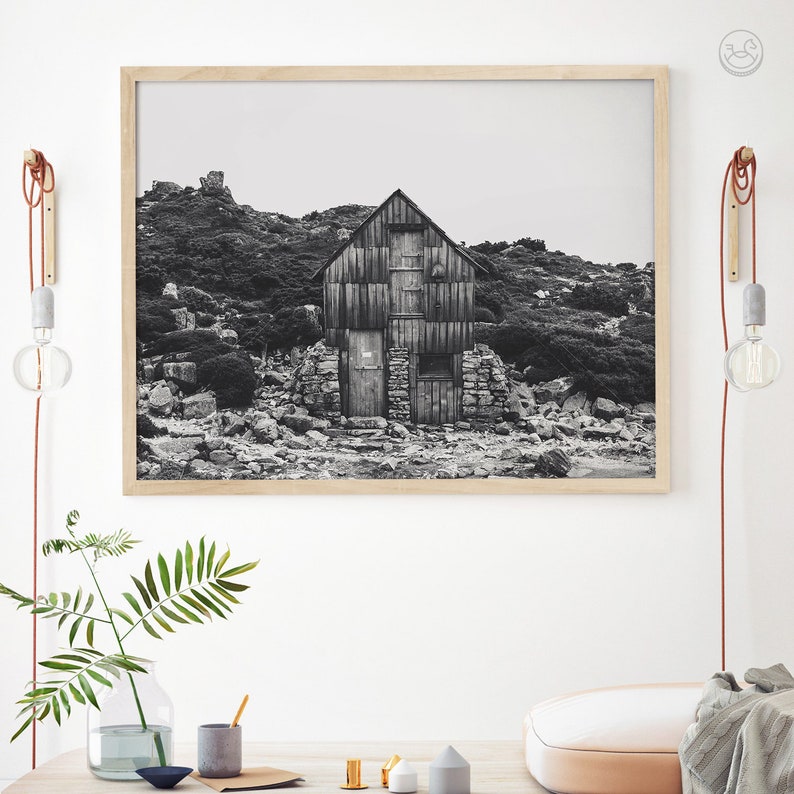 Cabin Print Horizontal Print Horizontal Wall Art Mountain Etsy UK