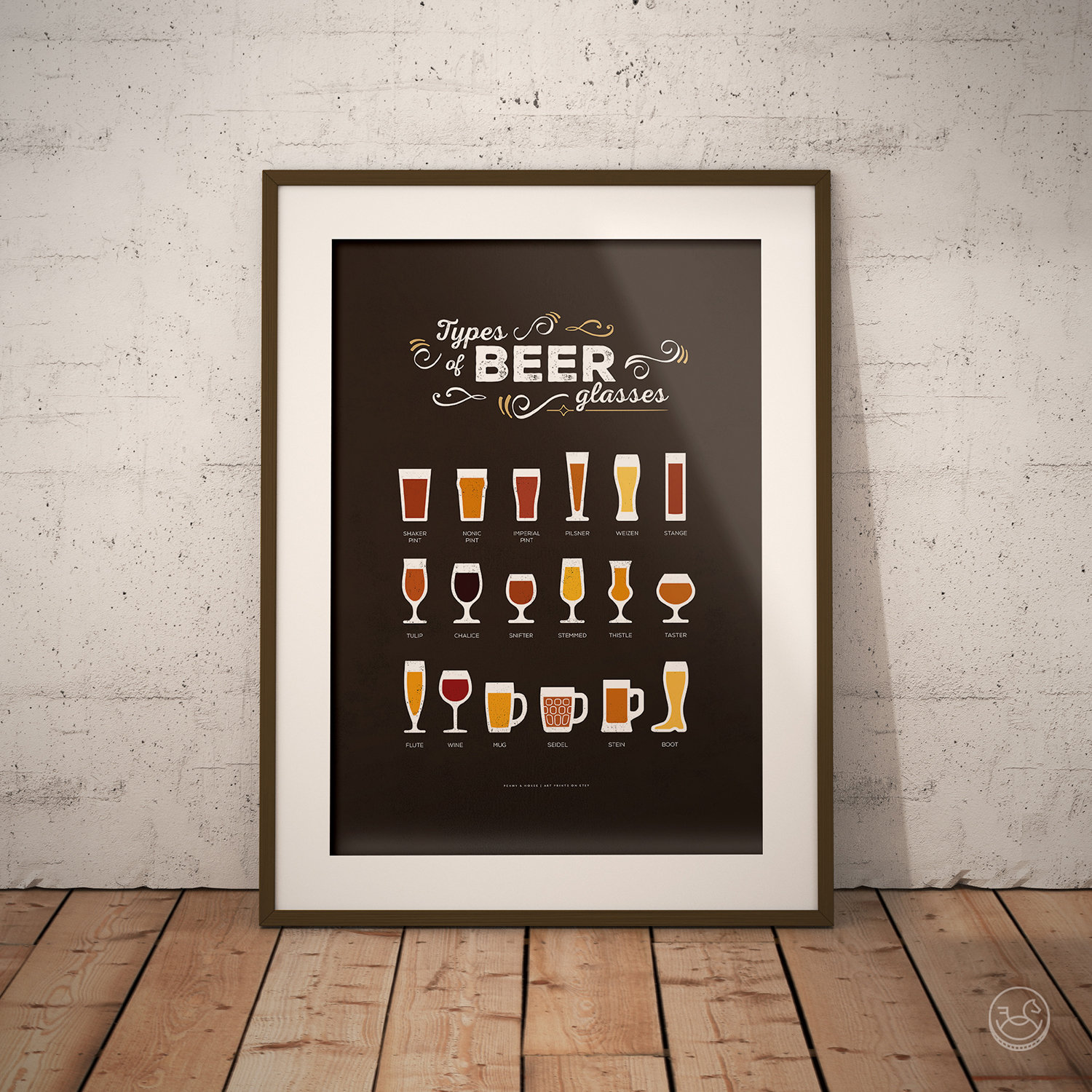 Beer Glasses Poster Types of Beer Glasses Print Man Cave Etsy UK