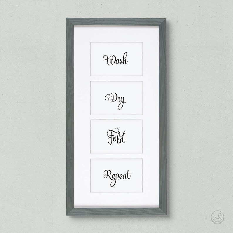 Laundry Room Prints Set of 4 Printable Art Wash Dry Fold | Etsy