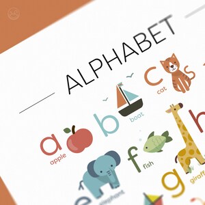 Alphabet Print, Kids Educational Print, Alphabet Wall Art, Alphabet Poster, Printable Alphabet, Printable Kids, Nursery, Playroom Wall Art image 3