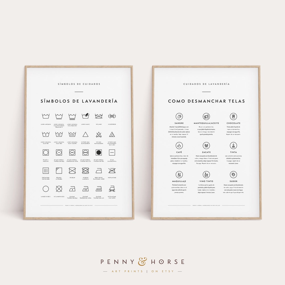 Spanish Laundry Room 2 Print Set Símbolos De Lavandería Como Etsy UK