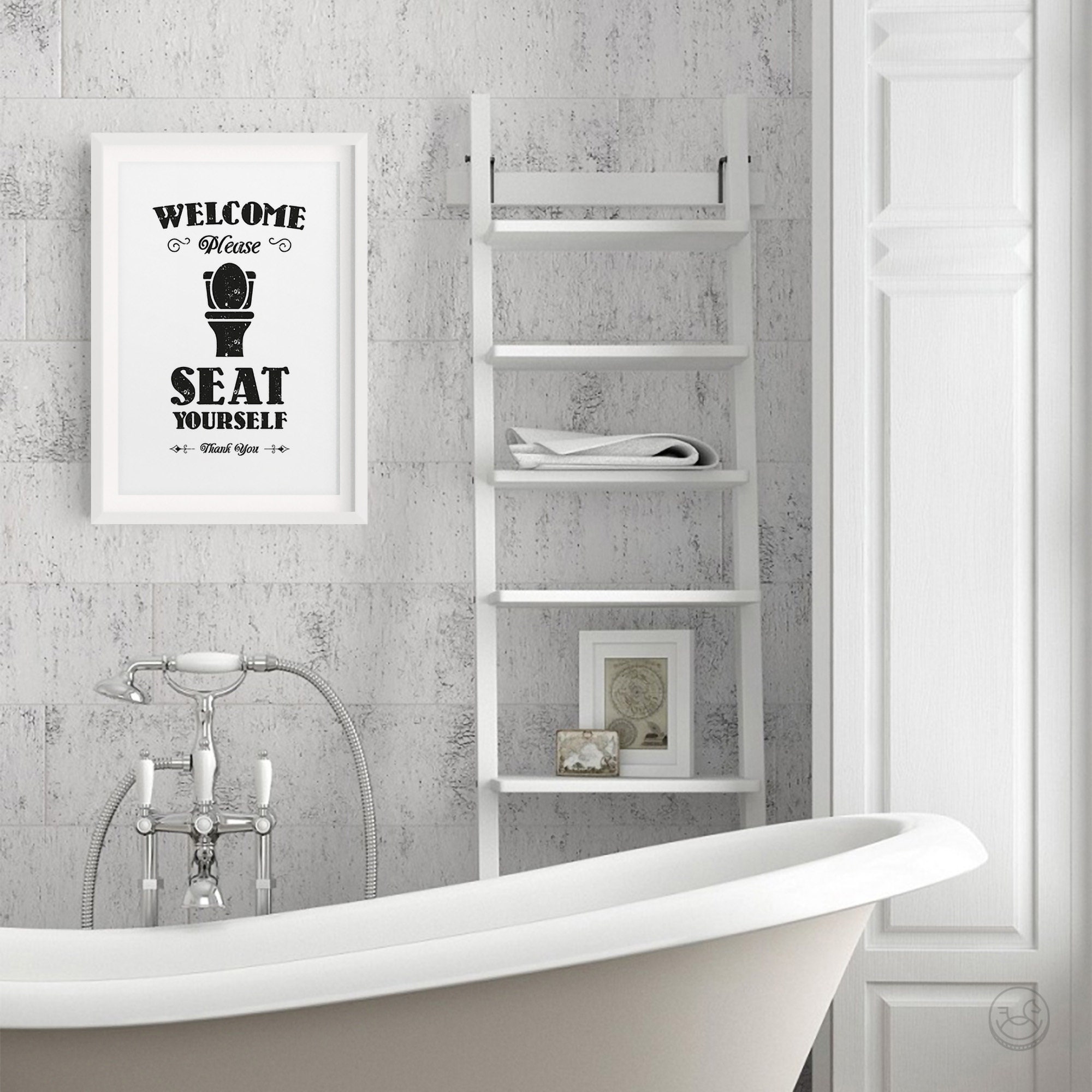 Funny Bathroom Wall Decor Printable Art Kids Bathroom Decor | Etsy