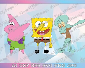 Dabbing Sponge Bob SVG, Spongebob svg File, Sponge Bob Clipart, Spongebob icon, Vector Logo, Spongebob Silhouette, Cricut File, Shirt Decal