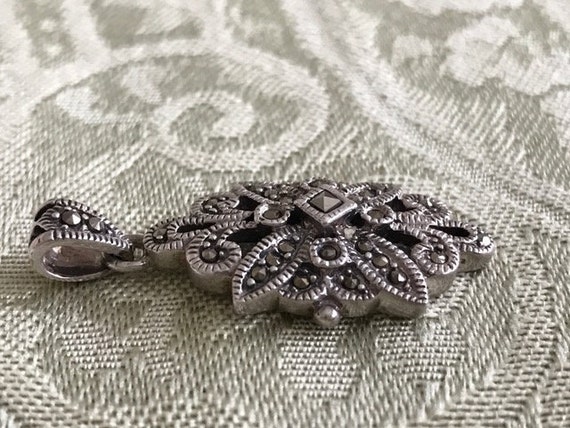Marcasite and Sterling Pendant - image 2