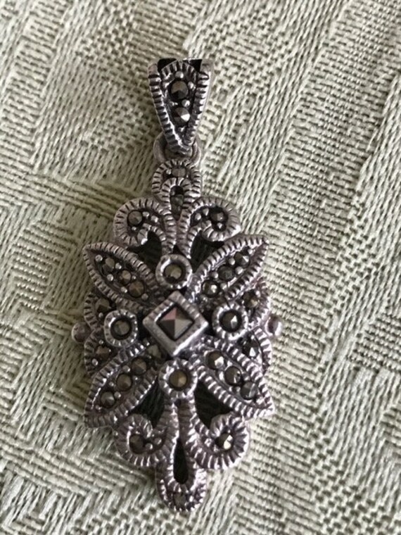 Marcasite and Sterling Pendant - image 1