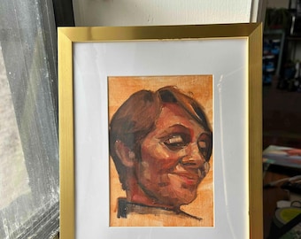 Oil Portrait Study #1 - Original Framed 5x7 Oil painting - 8x10 in Frame