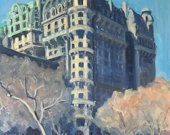 Original NYC Architecture Painting - The Ansonia – Upper West Side Manhattan – 18x24 Oil on Canvas