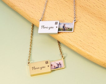 Custom Envelope Necklace From Photo, Personalized Image Necklace, Family Picture Necklace, Baby Picture Necklace, Pets Necklace, lovers gift