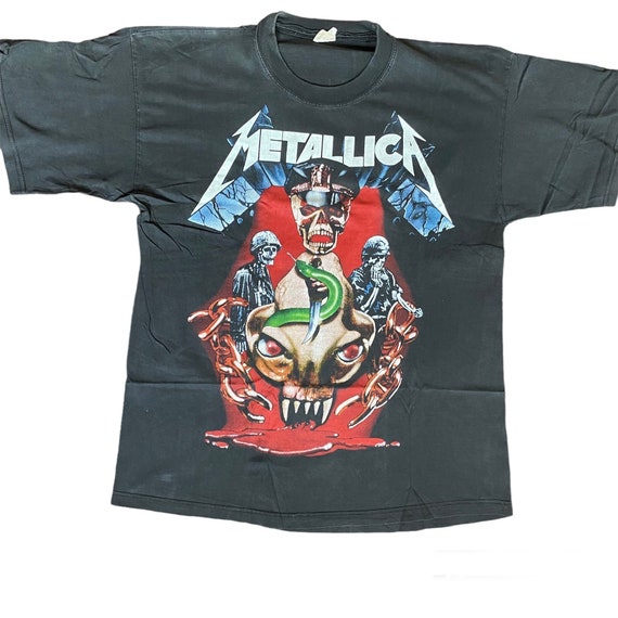 Vintage Metallica early 90s live snake skull  shi… - image 1