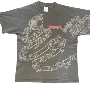 vintage Metallica pushead serpent des années 90 chemise avoine sauvage