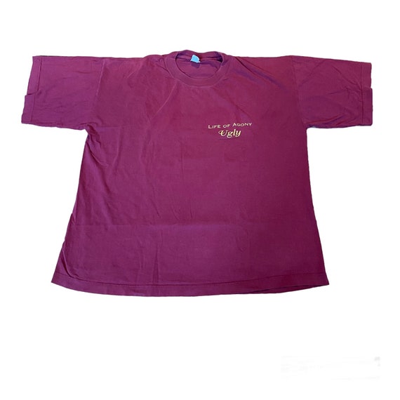 Vintage Life of Agony Shirt 90s Ugly burgundy - image 3